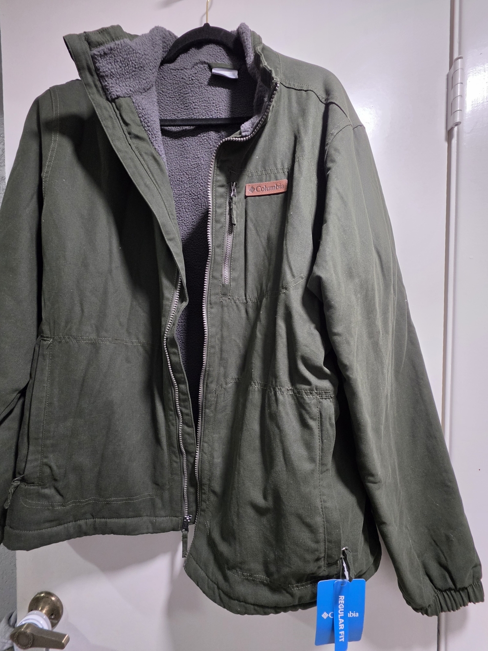 Columbia Men's Olive Green Field Jacket with Heather Gray Lining